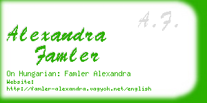alexandra famler business card